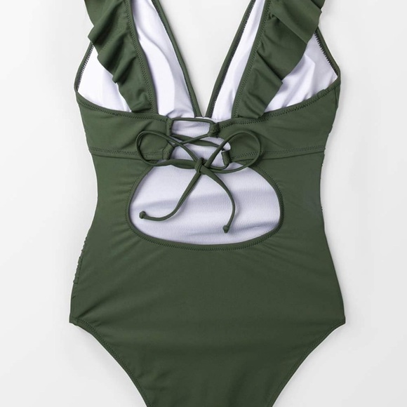 Cupshe Olive Green Ruffled One Piece Swimsuit - Picture 4 of 7